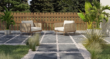 Bahçeler QUA Granite’in Vitoria Anthracite ürünü ile yenileniyor