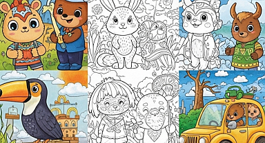 Çocuklar için eğlenceli boyama kitapları