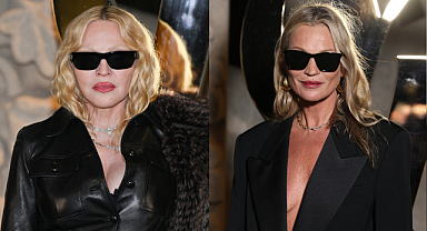 Madonna ve Kate Moss Paris Moda Haftası'nda dikkat çekti