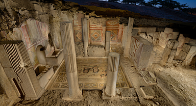 Zeugma Antik Kenti’nin önemli yapılarından Muzalar Evi’nde koruma yapısı tamamlandı